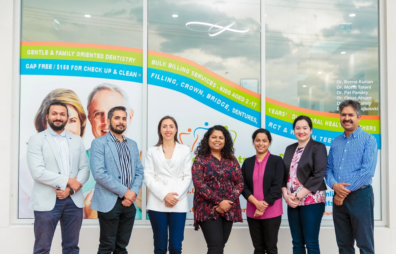 The Dapto Dentists team standing outside the clinic.